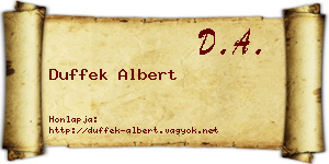 Duffek Albert névjegykártya